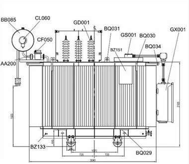 H{{0}}/0,4kv 100kva olíusýfður kraftspennir